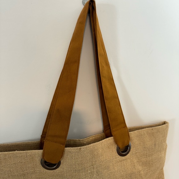 Nobu Hotel Burlap Linen Beach Tote Bag - Picture 3 of 5